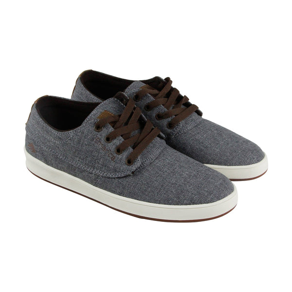 Emerica Emery Mens Gray Textile Low Top Lace Up Sneakers Shoes